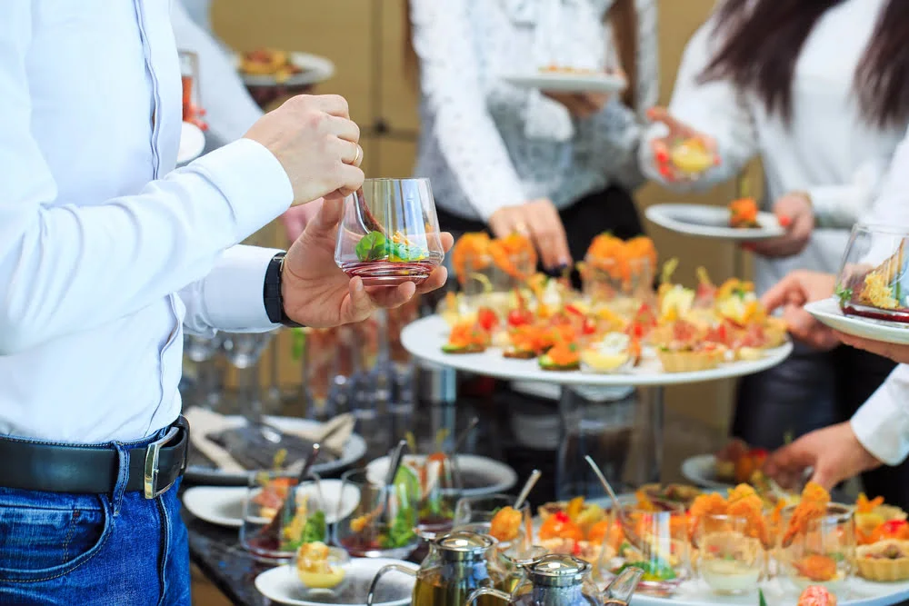 Office lunch party featuring a professional employee appreciation luncheon