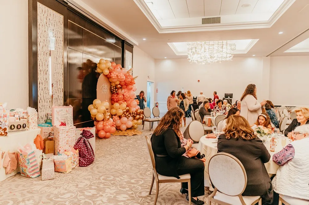 Large baby shower for a girl hosted in the North Ballroom