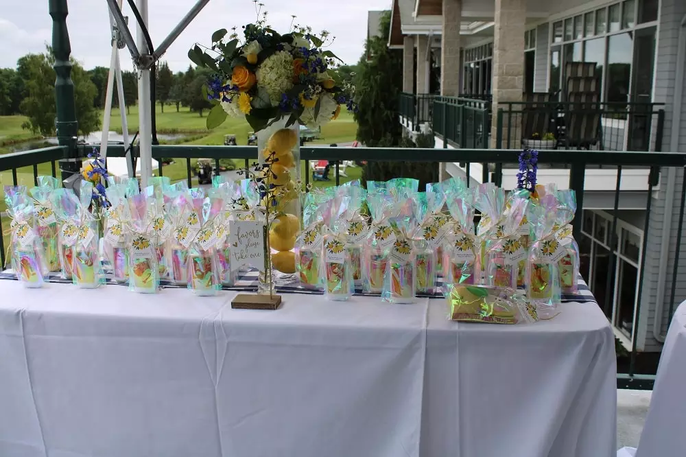 Outdoor table setup for baby shower